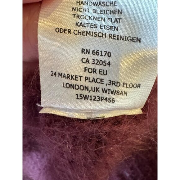 Anthropologie Needle Sweater Women Small Pink Louise Mohair Merino Wool Knit - Picture 13 of 13